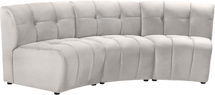 Limitless Cream Modular Velvet Sofa - 645Cream-3PC - Vega Furniture