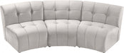 Limitless Cream Modular Velvet Sofa - 645Cream-3PC - Vega Furniture