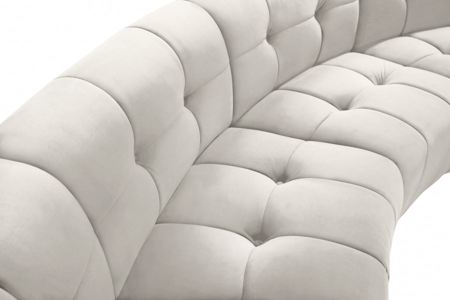 Limitless Cream Modular Velvet Sofa - 645Cream-3PC - Vega Furniture