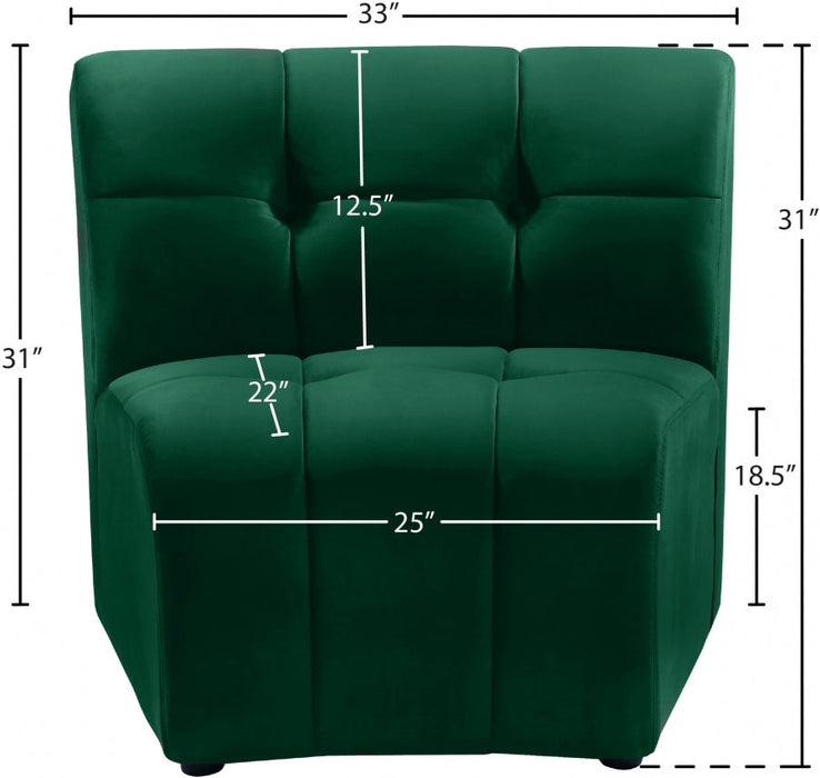 Limitless Green Modular Velvet Chair - 645Green-C - Vega Furniture