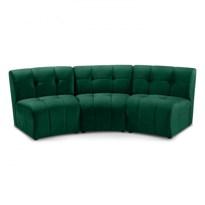 Limitless Green Modular Velvet Sofa - 645Green-3PC - Vega Furniture