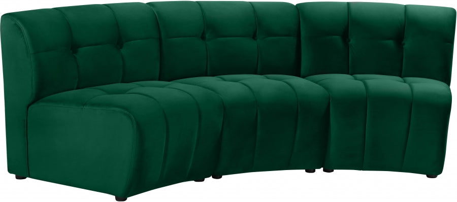 Limitless Green Modular Velvet Sofa - 645Green-3PC - Vega Furniture