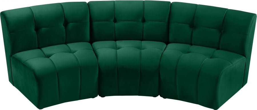 Limitless Green Modular Velvet Sofa - 645Green-3PC - Vega Furniture