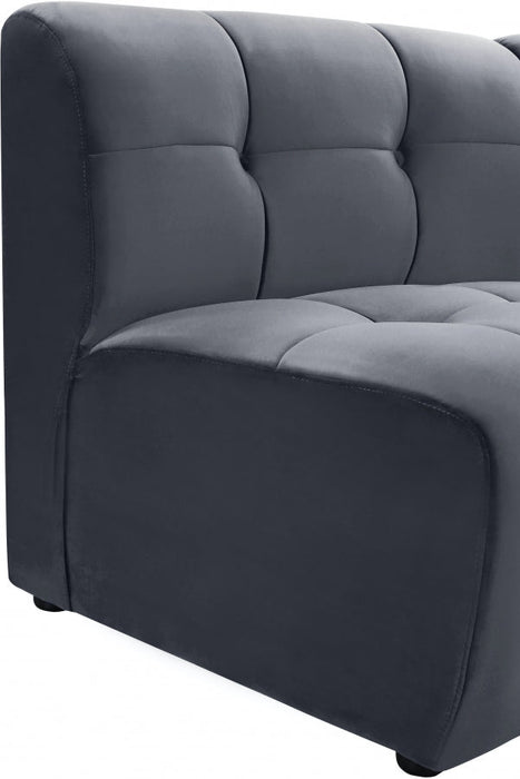 Limitless Grey Modular Velvet Chair - 645Grey-C - Vega Furniture