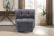 Limitless Grey Modular Velvet Chair - 645Grey-C - Vega Furniture