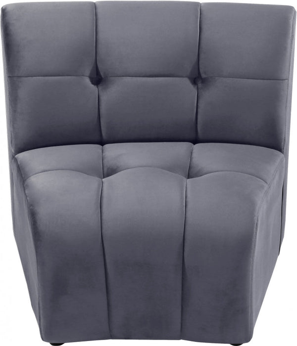 Limitless Grey Modular Velvet Chair - 645Grey-C - Vega Furniture