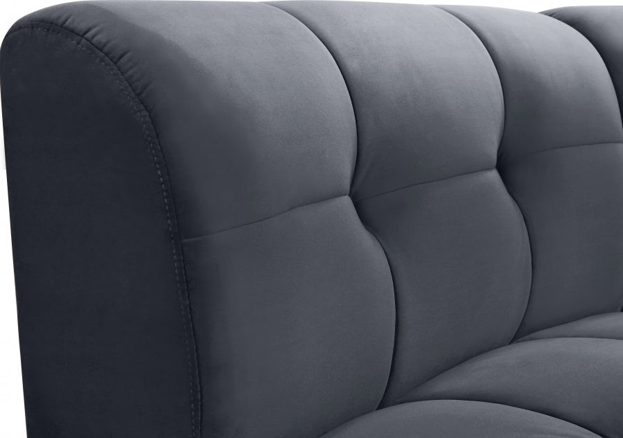 Limitless Grey Modular Velvet Chair - 645Grey-C - Vega Furniture