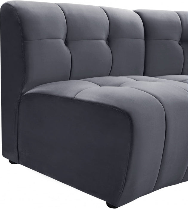 Limitless Grey Modular Velvet Loveseat - 645Grey-2PC - Vega Furniture