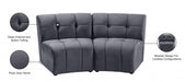 Limitless Grey Modular Velvet Loveseat - 645Grey-2PC - Vega Furniture