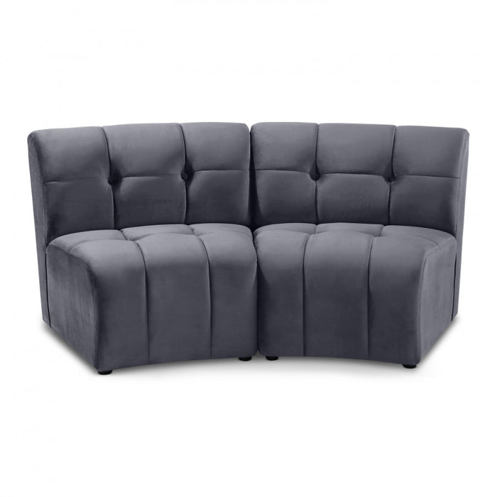 Limitless Grey Modular Velvet Loveseat - 645Grey-2PC - Vega Furniture