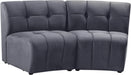 Limitless Grey Modular Velvet Loveseat - 645Grey-2PC - Vega Furniture