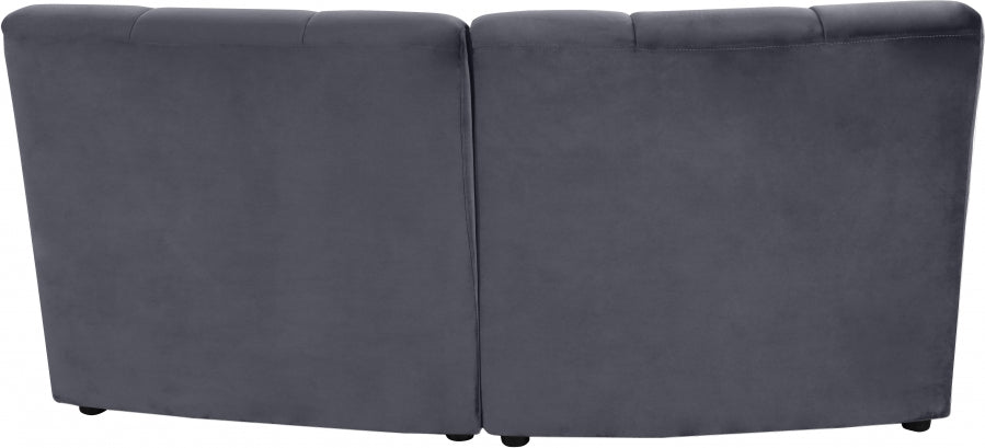 Limitless Grey Modular Velvet Loveseat - 645Grey-2PC - Vega Furniture