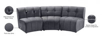 Limitless Grey Modular Velvet Sofa - 645Grey-3PC - Vega Furniture