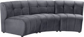 Limitless Grey Modular Velvet Sofa - 645Grey-3PC - Vega Furniture