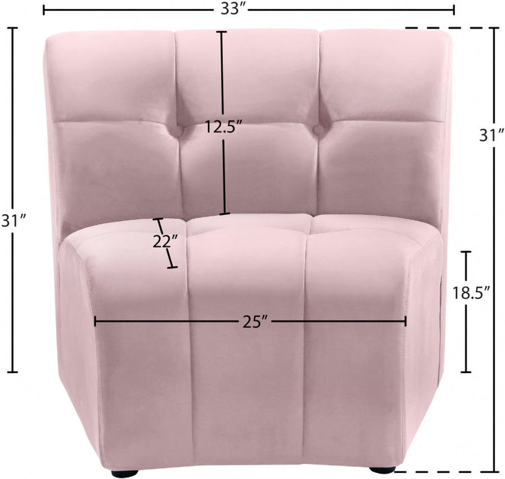 Limitless Pink Modular Velvet Chair - 645Pink-C - Vega Furniture