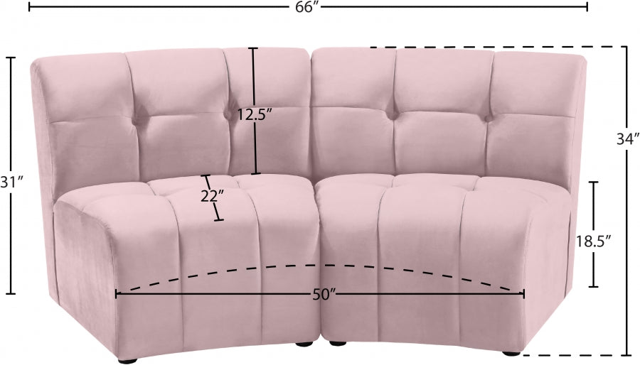 Limitless Pink Modular Velvet Loveseat - 645Pink-2PC - Vega Furniture