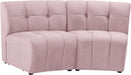 Limitless Pink Modular Velvet Loveseat - 645Pink-2PC - Vega Furniture