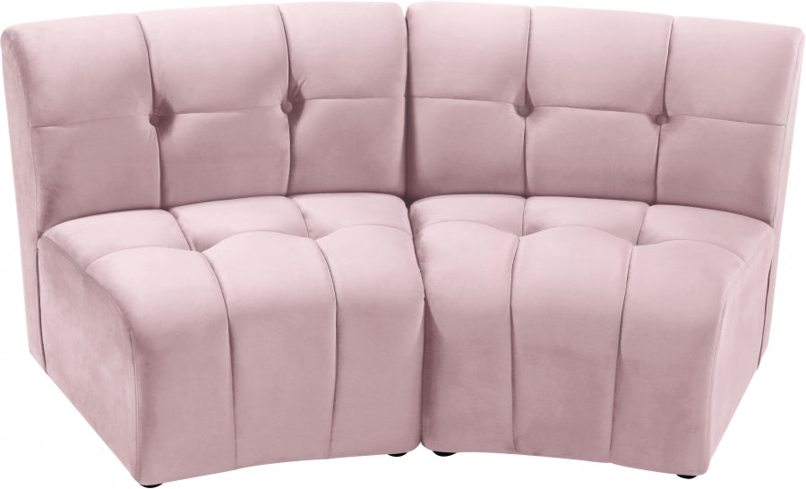 Limitless Pink Modular Velvet Loveseat - 645Pink-2PC - Vega Furniture