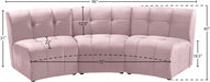 Limitless Pink Modular Velvet Sofa - 645Pink-3PC - Vega Furniture