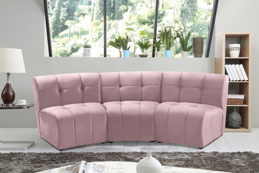 Limitless Pink Modular Velvet Sofa - 645Pink-3PC - Vega Furniture