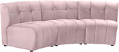 Limitless Pink Modular Velvet Sofa - 645Pink-3PC - Vega Furniture