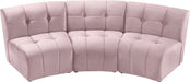 Limitless Pink Modular Velvet Sofa - 645Pink-3PC - Vega Furniture