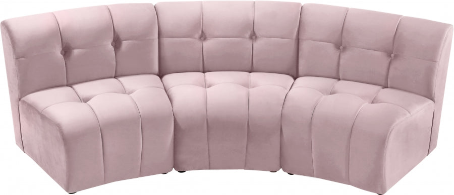 Limitless Pink Modular Velvet Sofa - 645Pink-3PC - Vega Furniture