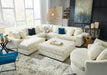 Lindyn Ivory 5-Piece LAF Sectional - SET | 2110416 | 2110465 | 2110477 | 2110446(2) - Vega Furniture