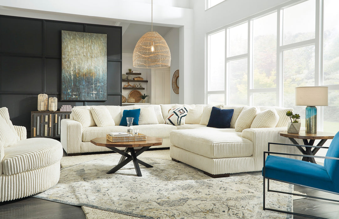 Lindyn Ivory 5-Piece RAF Sectional - SET | 2110417 | 2110464 | 2110477 | 2110446(2) - Vega Furniture