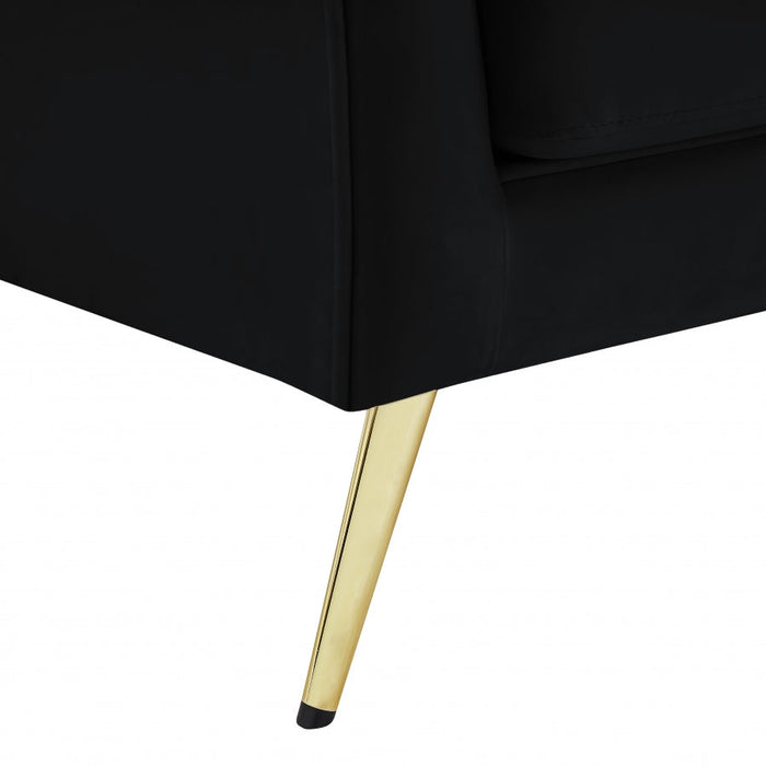 Lips Black Velvet Loveseat - 607Black-L - Vega Furniture