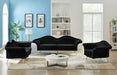 Lips Black Velvet Loveseat - 607Black-L - Vega Furniture