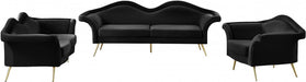 Lips Black Velvet Loveseat - 607Black-L - Vega Furniture