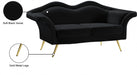 Lips Black Velvet Loveseat - 607Black-L - Vega Furniture