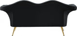 Lips Black Velvet Loveseat - 607Black-L - Vega Furniture