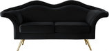 Lips Black Velvet Loveseat - 607Black-L - Vega Furniture