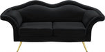 Lips Black Velvet Loveseat - 607Black-L - Vega Furniture