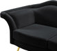 Lips Black Velvet Loveseat - 607Black-L - Vega Furniture