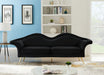 Lips Black Velvet Sofa - 607Black-S - Vega Furniture