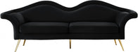 Lips Black Velvet Sofa - 607Black-S - Vega Furniture