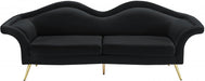 Lips Black Velvet Sofa - 607Black-S - Vega Furniture