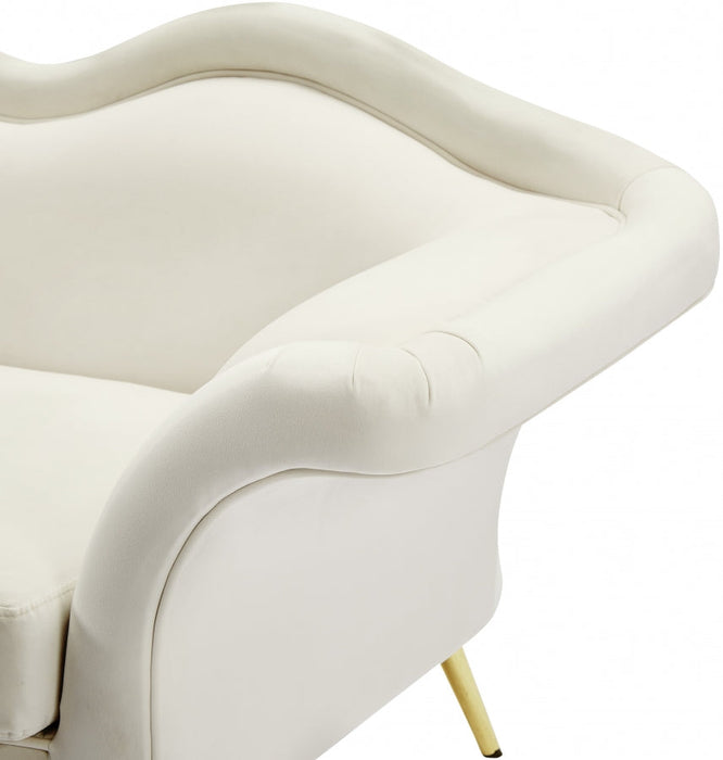 Lips Cream Velvet Chair - 607Cream-C - Vega Furniture