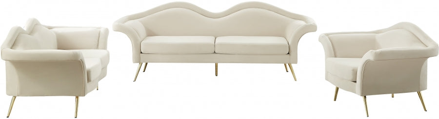 Lips Cream Velvet Chair - 607Cream-C - Vega Furniture