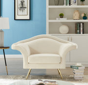 Lips Cream Velvet Chair - 607Cream-C - Vega Furniture