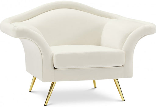 Lips Cream Velvet Chair - 607Cream-C - Vega Furniture