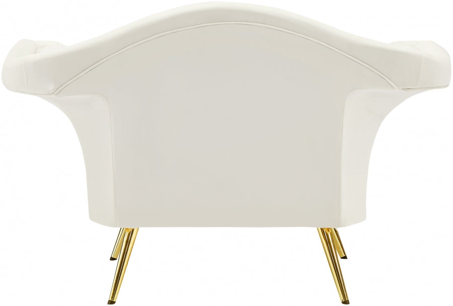 Lips Cream Velvet Chair - 607Cream-C - Vega Furniture