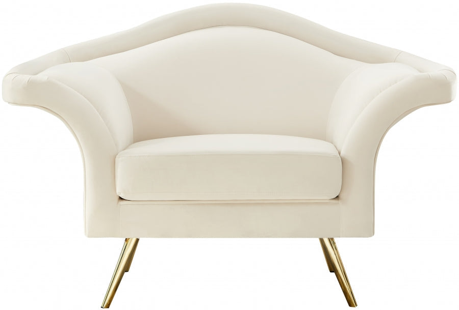 Lips Cream Velvet Chair - 607Cream-C - Vega Furniture