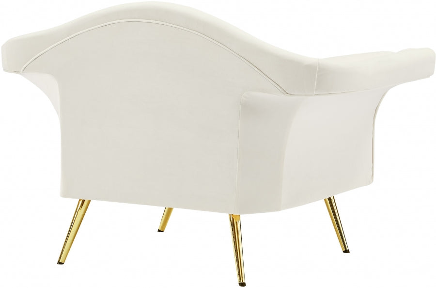 Lips Cream Velvet Chair - 607Cream-C - Vega Furniture