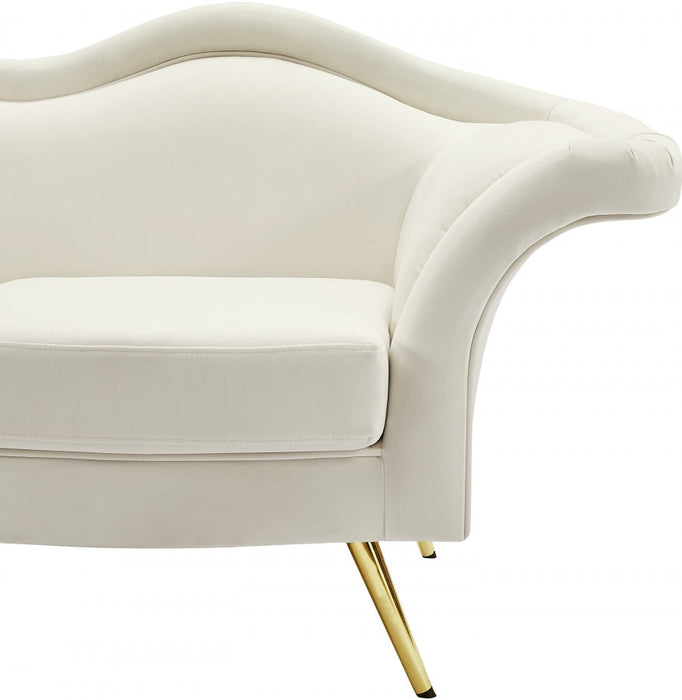 Lips Cream Velvet Chair - 607Cream-C - Vega Furniture