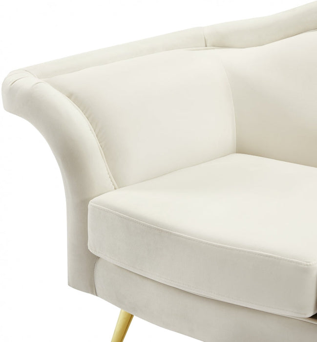 Lips Cream Velvet Chair - 607Cream-C - Vega Furniture