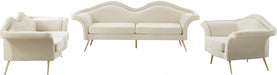 Lips Cream Velvet Sofa - 607Cream-S - Vega Furniture